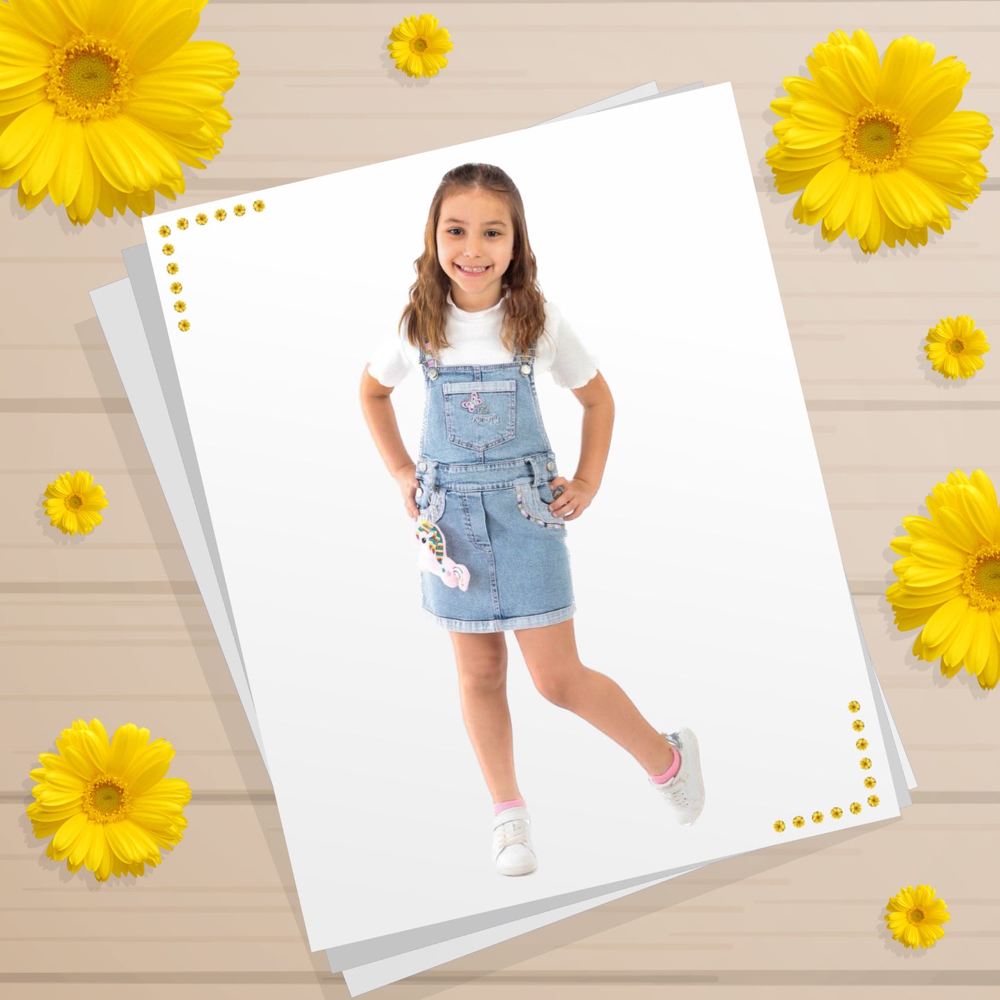 Dungaree Skirt - Unicorn white