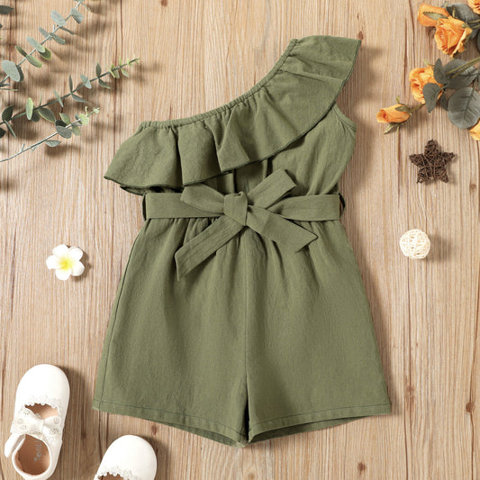 One shoulder Flounce Romper