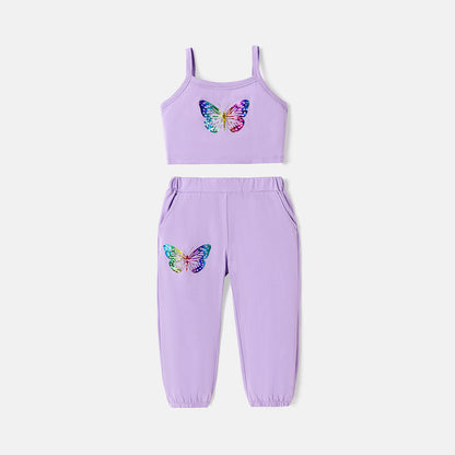 Butterfly Print Camisole and Shorts Set