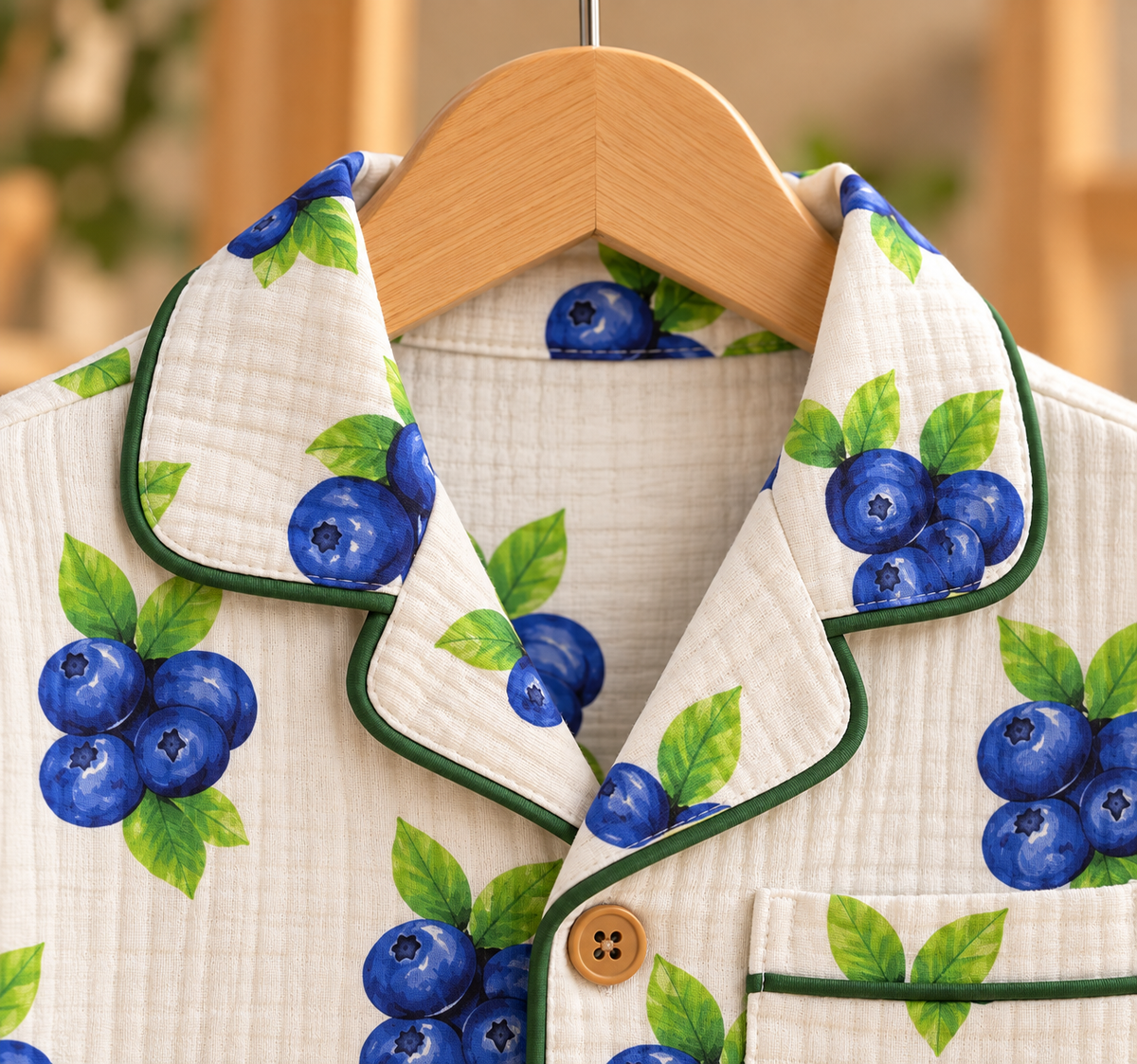 Berry Sweet night suit, collar detail