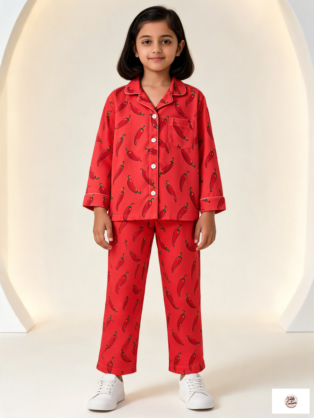 Spice Nights night suit worn by a child, front view